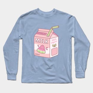 Cute Watermelon Milk Carton Box Long Sleeve T-Shirt